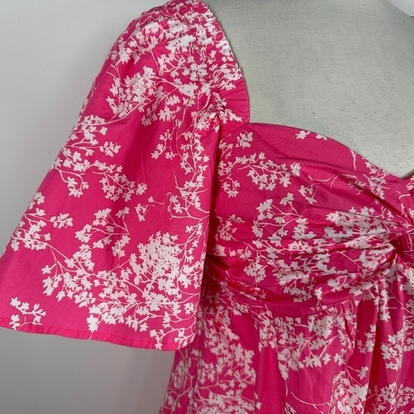 NWT Peter Som for Anthropologie Pink White Floral Midi Dress Women's size Small - Picture 7 of 14